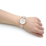 Emporio Armani Gianni T Bar White Dial Two Tone Steel Strap Watch For Women - AR1926 Authentic Buy Shop Now