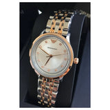 Emporio Armani Alpha Silver Dial Two Tone Steel Strap Watch for Women - AR1962 Authentic Buy Shop Now