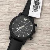 Emporio Armani Luigi Chronohraph Black Dial Black Leather Strap Watch For Men - AR1970 Authentic Buy Shop Now