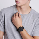 Emporio Armani Luigi Chronohraph Black Dial Black Leather Strap Watch For Men - AR1970 Authentic Buy Shop Now