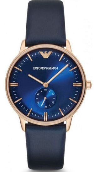 Emporio Armani Classic Quartz Blue Dial Blue Leather Strap Watch For Men - AR2071 Authentic Buy Shop Now