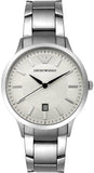 Emporio Armani Classic Quartz White Dial Silver Steel Strap Watch For Men - AR2431 Authentic Buy Shop Now