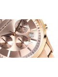 Emporio Armani Classic Rose Gold Chronograph Steel Strap Watch For Men - AR2452 Authentic Buy Shop Now