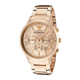 Emporio Armani Classic Rose Gold Chronograph Steel Strap Watch For Men - AR2452 Authentic Buy Shop Now