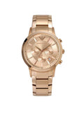 Emporio Armani Classic Rose Gold Chronograph Steel Strap Watch For Men - AR2452 Authentic Buy Shop Now