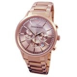 Emporio Armani Classic Rose Gold Chronograph Steel Strap Watch For Men - AR2452 Authentic Buy Shop Now