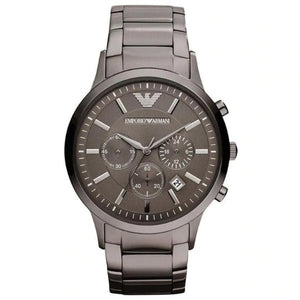Emporio Armani Classic Chronograph Grey Dial Grey Steel Strap Watch For Men - AR2454 Authentic Buy Shop Now