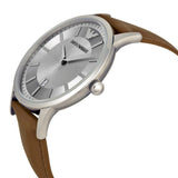 Emporio Armani Renato Silver Dial Brown Leather Strap Watch For Men - AR2463 Authentic Buy Shop Now