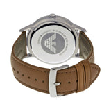 Emporio Armani Renato Silver Dial Brown Leather Strap Watch For Men - AR2463 Authentic Buy Shop Now