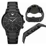 Emporio Armani Dress Chronograph Quartz Black Dial Black Stainless Steel Strap Watch For Men - AR2485 Authentic Buy Shop Now