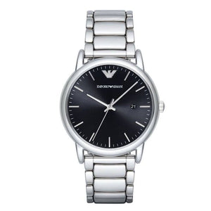 Emporio Armani Luigi Quartz Black Dial Silver Steel Strap Watch For Men - AR2499 Authentic Buy Shop Now