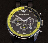 Emporio Armani Chronograph Black Dial Black Rubber Strap Watch For Men - AR5865 Authentic Buy Shop Now