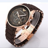 Emporio Armani Sport Chronograph Brown Dial Brown Stainless Steel Watch For Men - AR5890 Authentic Buy Shop Now