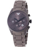 Emporio Armani Sportivo Chronograph Brown Dial Brown Steel Strap Watch For Men - AR5950 Authentic Buy Shop Now