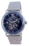 Emporio Armani Aviator Multifunction Blue Dial Silver Mesh Bracelet Watch For Men - AR60024 Authentic Buy Shop Now