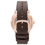 Emporio Armani Meccanico Automatic White Dial Brown Leather Strap Watch For Men - AR60027 Authentic Buy Shop Now