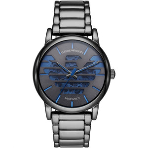 Emporio Armani Meccanico Automatic Grey Dial Grey Steel Strap Watch For Men - AR60029 Authentic Buy Shop Now