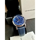 Emporio Armani Luigi Automatic Blue Dial Blue Leather Strap Watch For Men - AR60030 Authentic Buy Shop Now