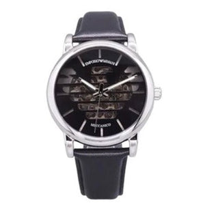 Emporio Armani Analog Automatic Black Dial Black Leather Strap Watch For Men - AR60040 Authentic Buy Shop Now