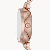 Emporio Armani Meccanico Crystals Black Dial Rose Gold Steel Strap Watch For Women - AR60043 Authentic Buy Shop Now