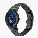 Emporio Armani Renato Automatic Blue Dial Grey Steel Strap Watch For Men - AR60056 Authentic Buy Shop Now