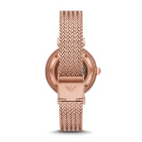Emporio Armani Meccanico Automatic White Dial Rose Gold Mesh Strap Watch For Women - AR60063 Authentic Buy Shop Now