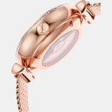 Emporio Armani Meccanico Automatic White Dial Rose Gold Mesh Strap Watch For Women - AR60063 Authentic Buy Shop Now