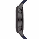 Emporio Armani Sportivo Chronograph Silver Dial Blue Leather Strap Watch for Men - AR6086 Authentic Buy Shop Now