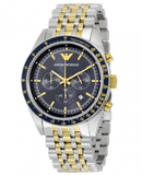Emporio Armani Tazio Chronograph Blue Dial Two Tone Stainless Steel Watch For Men - AR6088 Authentic Buy Shop Now