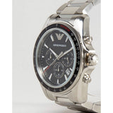 Emporio Armani Sigma Chronograph Black Dial Silver Steel Strap Watch For Men - AR6098 Authentic Buy Shop Now