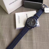 Emporio Armani Sportivo Chronograph Blue Dial Blue Nylon Strap Watch for Men - AR6132 Authentic Buy Shop Now