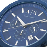 Armani Exchange Outerbanks Chronograph Blue Dial Blue Silicone Strap Watch For Men - AX1327 Authentic Buy Shop Now
