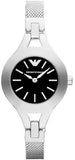 Emporio Armani Classic Quartz Black Dial Silver Steel Strap Watch For Women - AR7328 Authentic Buy Shop Now