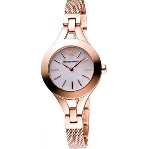 Emporio Armani Chiara Analog White Dial Rose Gold Steel Strap Watch For Women - AR7329 Authentic Buy Shop Now