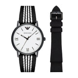 Emporio Armani Kappa Dress White Dial Two Tone NATO Strap Watch For Men - AR80005 Authentic Buy Shop Now