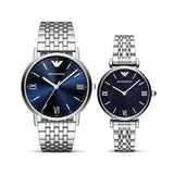 Emporio Armani Gianni T Bar Dark Blue Dial Silver Stainless Steel Watch For Women - AR11091 Authentic Buy Shop Now