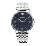 Emporio Armani Kappa Quartz Blue Dial Silver Steel Strap Watch For Men - AR80010 Authentic Buy Shop Now