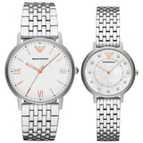 Emporio Armani Kappa Quartz White Dial Silver Steel Strap Watch For Men - AR80014 Authentic Buy Shop Now