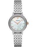 Emporio Armani Interchangeable Analog Mother of Pearl Dial Silver Steel Strap Watch For Women - AR80020 Authentic Buy Shop Now
