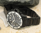 Emporio Armani Diver Chronograph Black Dial Black Steel Strap Watch For Men - AR80050 Authentic Buy Shop Now