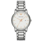 Emporio Armani Quartz White Dial Silver Steel Strap Watch For Men - AR90000 Authentic Buy Shop Now