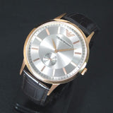 Emporio Armani Classic Analog Silver Dial Brown Leather Strap Watch For Men - AR9101 Authentic Buy Shop Now