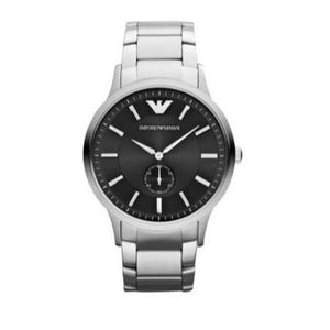 Emporio Armani Classic Quartz Black Dial Silver Steel Strap Watch For Men - AR9107 Authentic Buy Shop Now