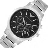Emporio Armani Classic Chronograph Black Dial Silver Steel Strap Watch For Men - AR2434 Authentic Buy Shop Now