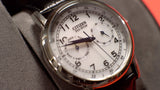 Citizen Eco Drive Silver Dial Black Leather Strap Watch For Men - AO9000-06B Authentic Buy Shop Now