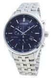Citizen Eco Drive Chronograph Blue Dial Silver Steel Strap Watch For Men - AT2140-55L Authentic Buy Shop Now