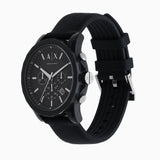 Armani Exchange Outerbanks Chronograph Black Dial Black Silicone Strap Watch For Men - AX1326 Authentic Buy Shop Now