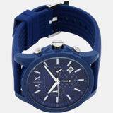 Armani Exchange Outerbanks Chronograph Blue Dial Blue Silicone Strap Watch For Men - AX1327 Authentic Buy Shop Now