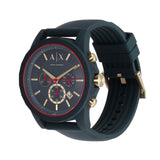 Armani Exchange Outerbanks Chronograph Blue Dial Blue Silicone Strap Watch For Men - AX1335 Authentic Buy Shop Now