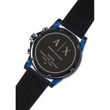 Armani Exchange Outerbanks Chronograph Black Dial Black Silicone Strap Watch For Men - AX1339 Authentic Buy Shop Now